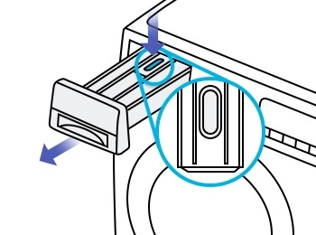 holding down the inside drawer and open
