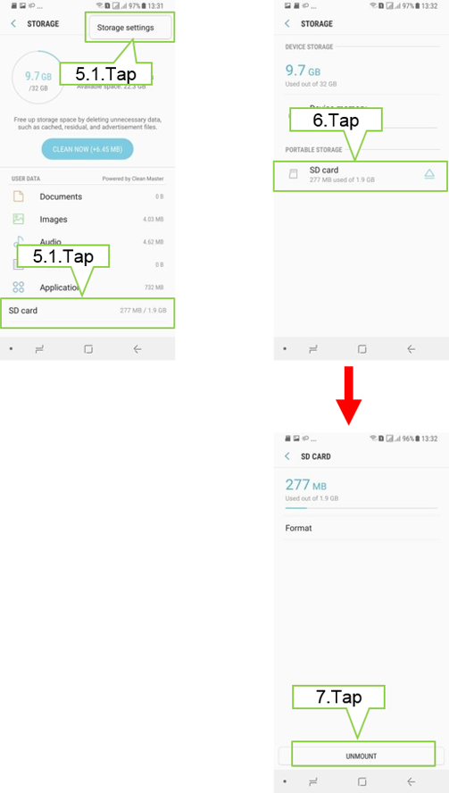 Galaxy A8/A8+: How do I unmount the memory card?