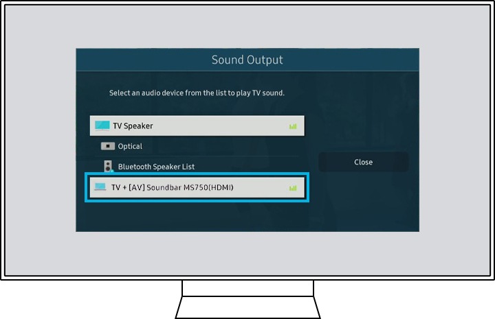 selecting soundbar device