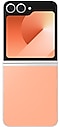 Galaxy Z Flip6 in Peach seen from the rear.
