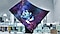 A whimsical looking blue alien excitedly sliding down a curved and tilted computer monitor on a lab desk. The monitor’s screen saver is a picture of space, and it creates the illusion of the alien being in space.