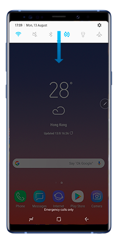 Drop down the notification panel