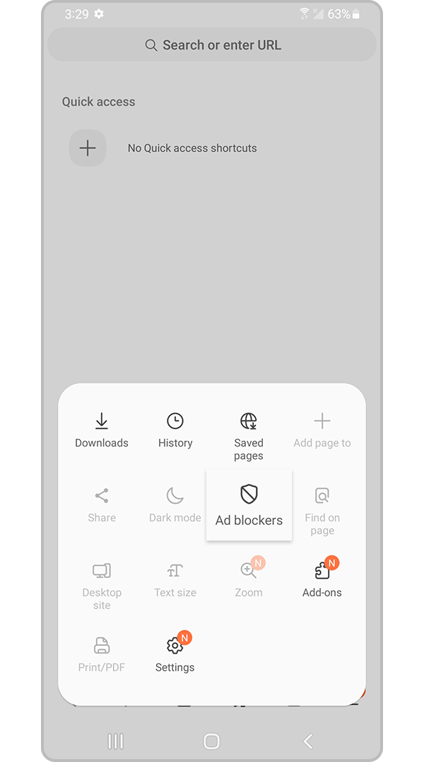 Select ad blockers setting