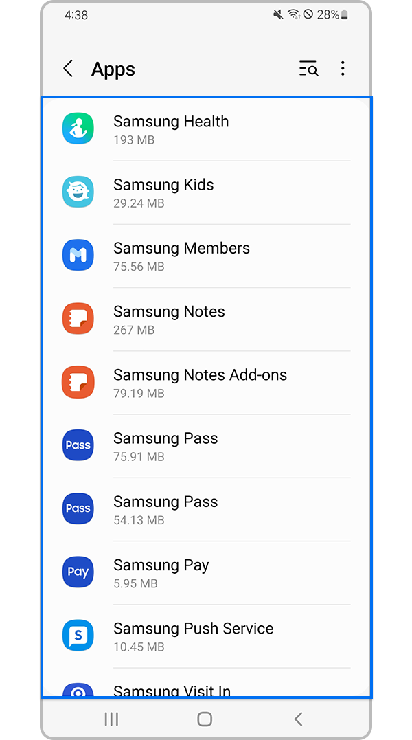 Choose app to change permissions