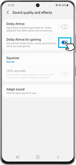 sound quality and effects settings