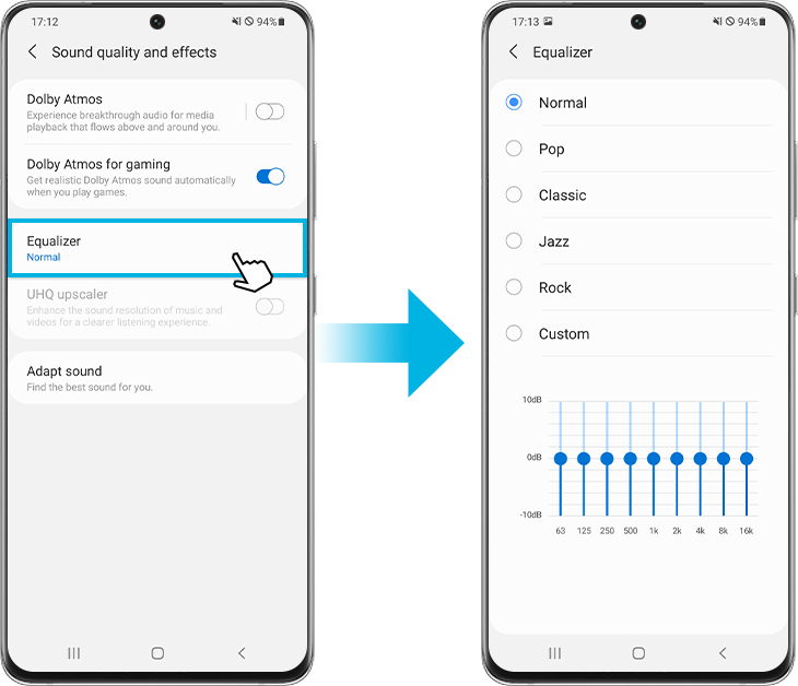 sound quality and effects settings