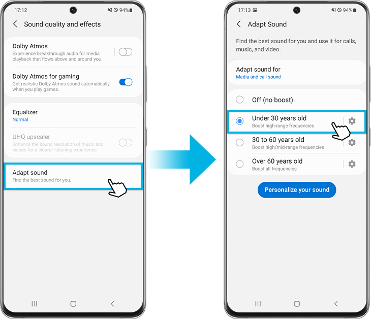 sound quality and effects settings