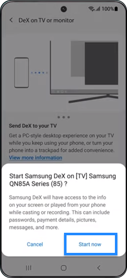Then tap the Start Now button.