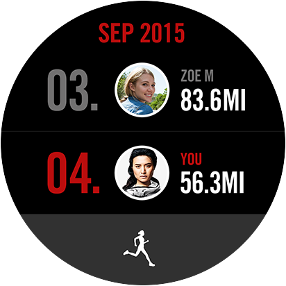 Nike plus Running app GUI