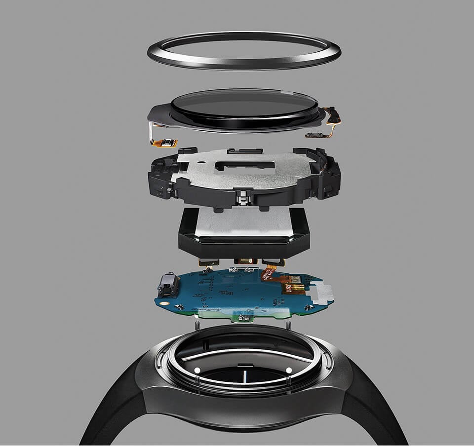 Gear S2's watch face disassembled