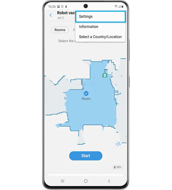 Koppints a beállítások elemre