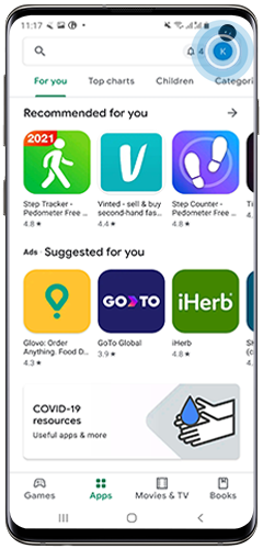 Palieskite paskyros piktogramą ekrano viršutiniame dešiniajame kampe
