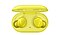 A product shot of a pair of yellow Galaxy Buds in their case