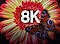 Resolution comparion image between 8K and Full HD showing the Landscapte with baloons