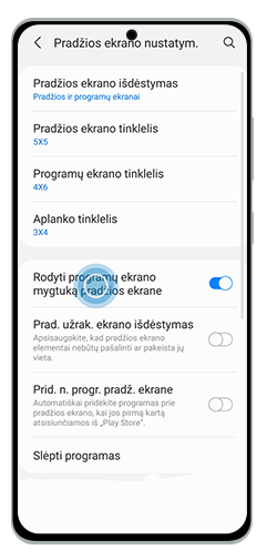 Pasirinkite mygtuką „Rodyti programas“