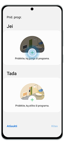 „Bixby Routines“, „Jei“ sąlygų pasirinkimas