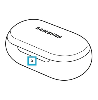 „Galaxy“ ausinių įkrovimo dėklo indikatoriaus lemputė