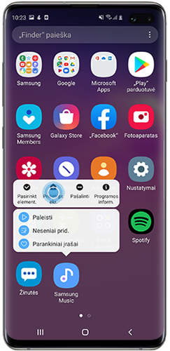 Palieskite „Pridėt programų pradžios ekrane”