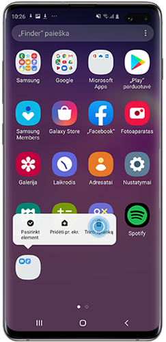 Palieskite ir palaikykite ant aplanko, paskui palieskite „Trinti aplanką“
