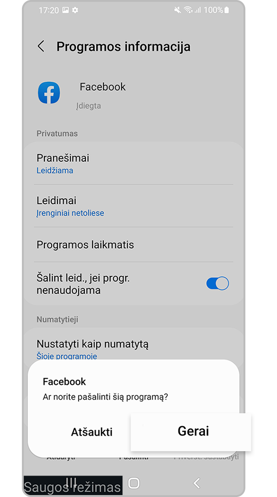 Palieskite „Gerai“