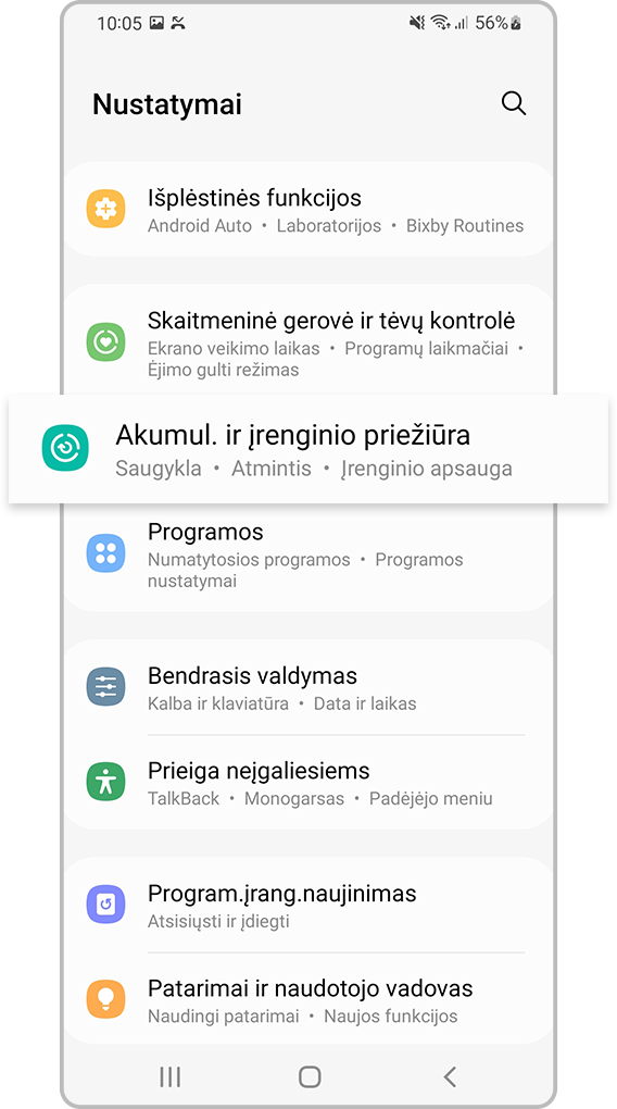 Akumul. ir įrenginio priežiūra