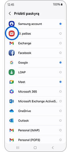 Pasirinktas el. paštas