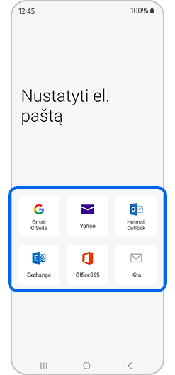 Rodomi skirtingi el. pašto paslaugų teikėjai