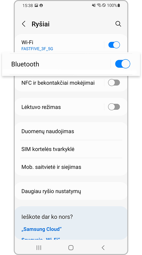 įrenginio „Bluetooth“ remontavimas, 2 veiksmas