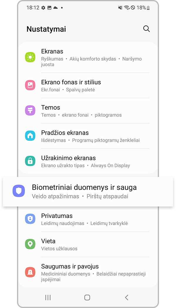pirštų atspaudų atpažinimo registravimas, 1 veiksmas