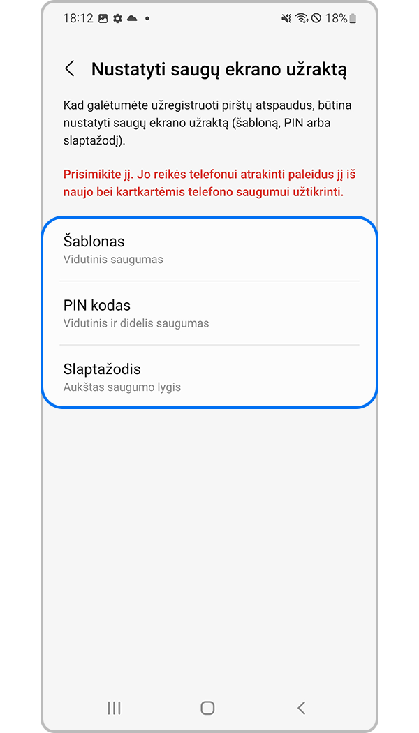 pirštų atspaudų atpažinimo registravimas, 4 veiksmas