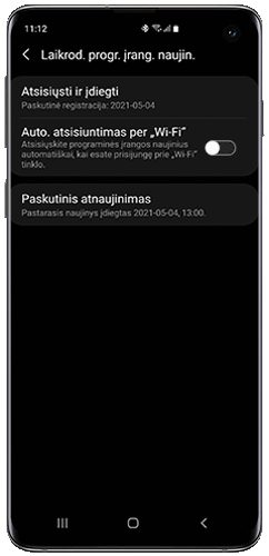 Įjunkite parinkties jungiklį „Automatiškai atsisiųsti per Wi-Fi“