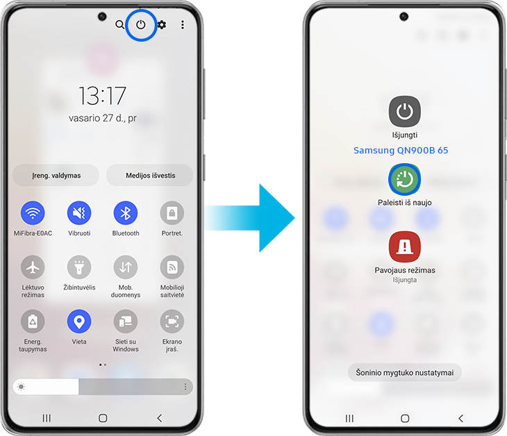 Paleiskite įrenginį iš naujo.