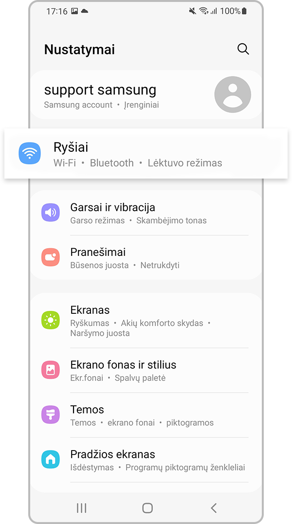 iš naujo atkurti tinklo nustatymus, 1 veiksmas