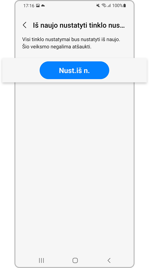 iš naujo atkurti tinklo nustatymus, 5 veiksmas