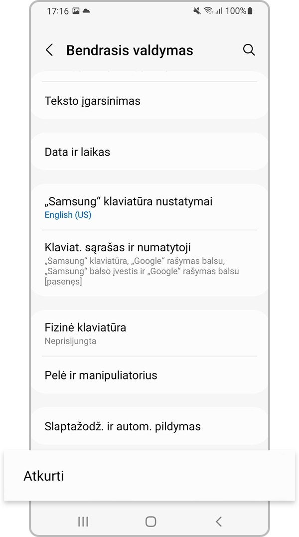 iš naujo atkurti tinklo nustatymus, 2 veiksmas