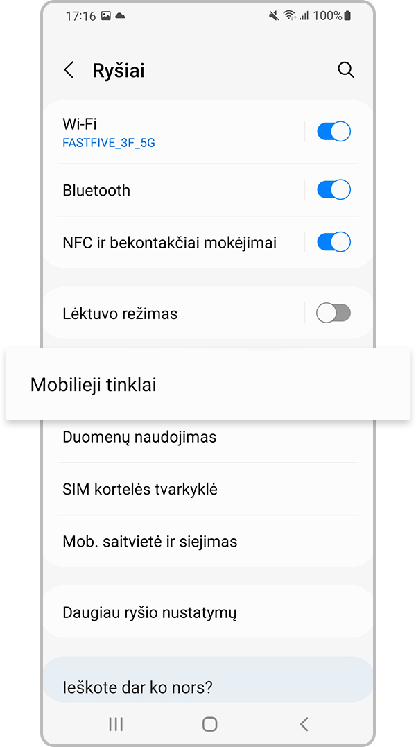 iš naujo atkurti tinklo nustatymus, 2 veiksmas