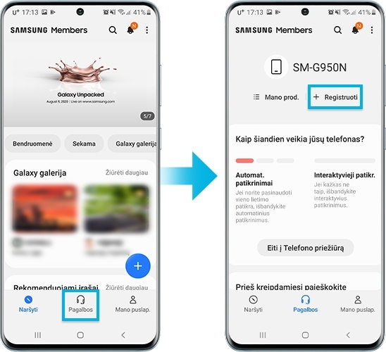 Registrering med Samsung Members