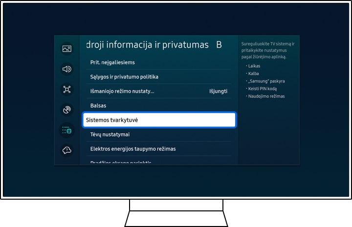 Sistemos tvarkytuvę