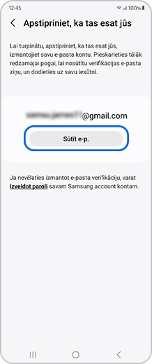 Viedtālruņa ekrāns ar paziņojumu “Verificējiet savu apstiprinājumu”