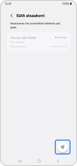 Nosūtīt opcija izcelta.