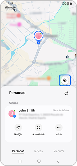 Google Maps, kas rāda ģimenes locekļa pašreizējo atrašanās vietu