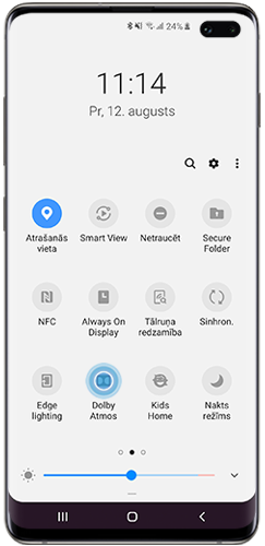 Dolby Atmos paziņojumu panelī