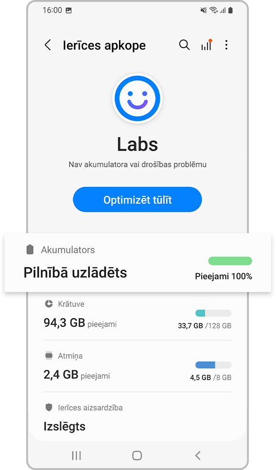 aktivizēt ātro uzlādi, 2. solis