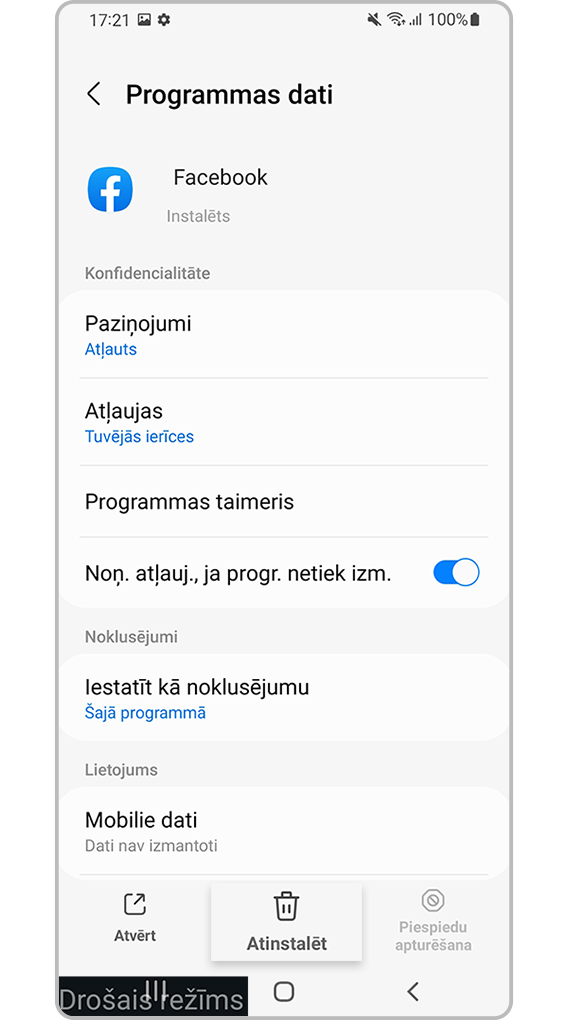 Atinstalējiet lietotnes