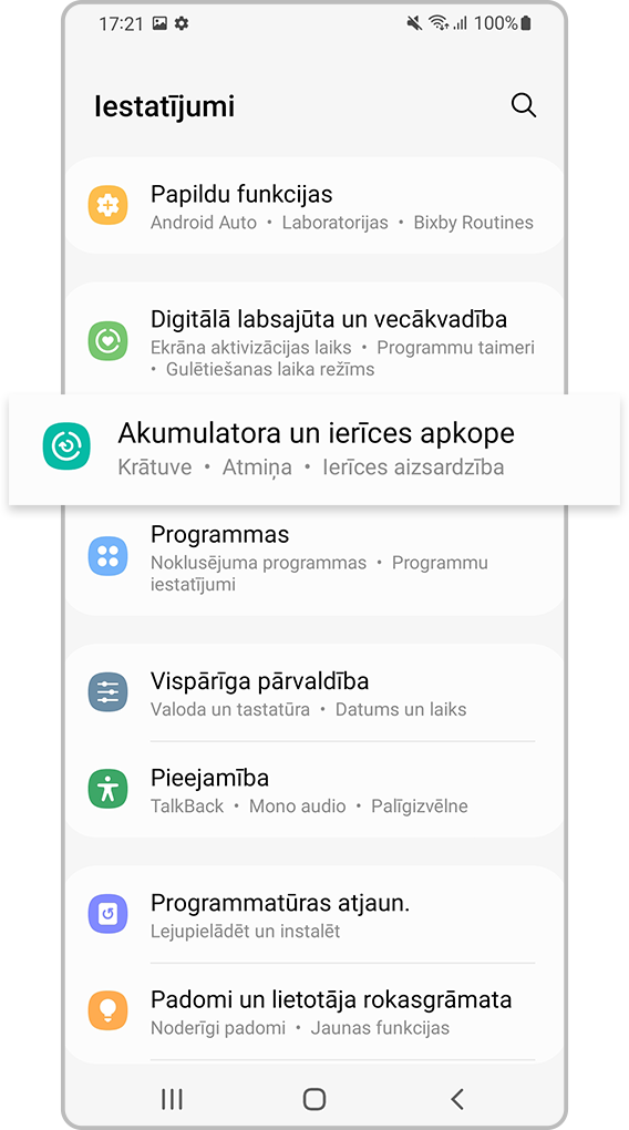 Akumulatora un ierīces apkope