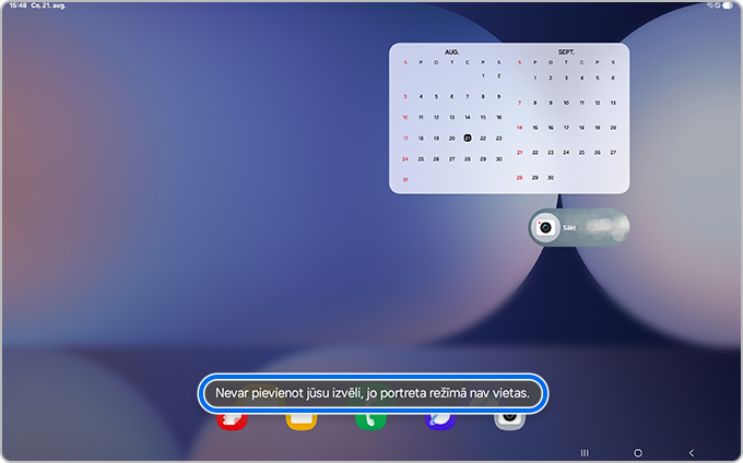 Brīdinājums par nepietiekamu vietu