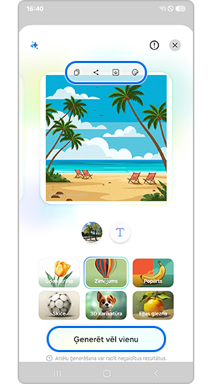 Saglabājiet vai pieskarieties koncepcijai, lai ģenerētu vēl vienu attēlu