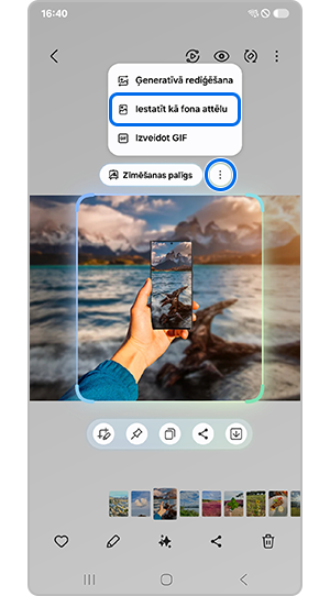 Pieskarieties Iestatīt kā fona attēlu