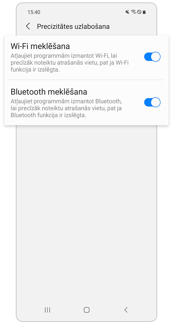 Wi-Wi un Bluetooth meklēšana