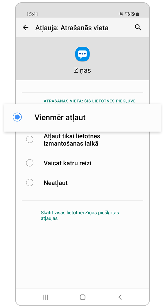 Atrašanās vietas atļaujas vēlamā iespēja